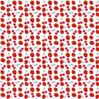 Strawberry and cherry seamless pattern. Bright colorful pattern. Vector pattern.