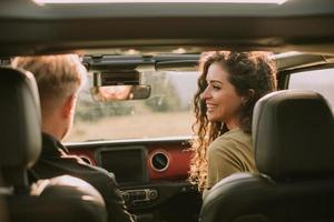 Couple having fun on roadtrip photo