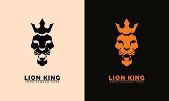 logotipo del icono de la cara del rey león vector