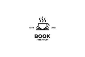 ilustración de vector de diseño de logotipo de libro de café