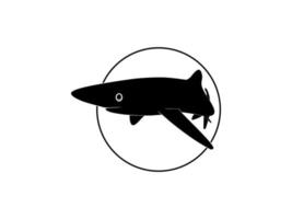 Shark Silhouette for Logo, Pictogram, Website, Art Illustration, Infographic, or Graphic Design Element. Vector Illustration