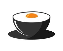 Bowl with egg yolk inside vector