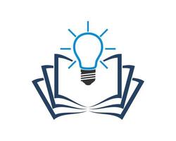 Book with bulb on top vector