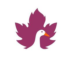 Maple leaf with duck inside vector