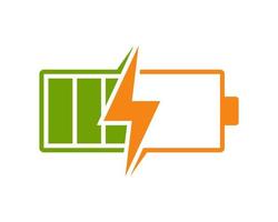 Battery with lighting shape inside vector