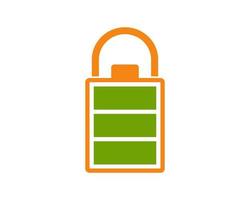 Battery shape with padlock shape vector