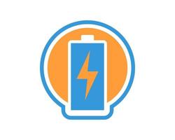 Circle shape with battery inside vector