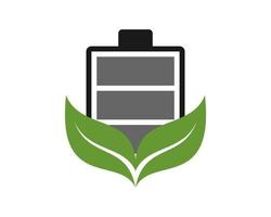 Two leaf with battery on top vector