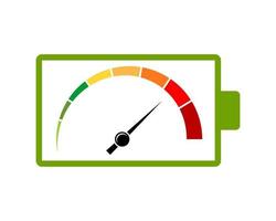 Battery shape with speedometer inside vector