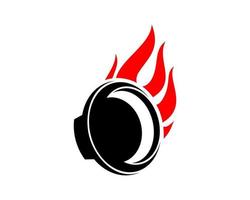 Fire with speaker silhouette in front vector