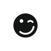 Winking face emoticon icon vector