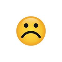 Sad face emoticon icon vector