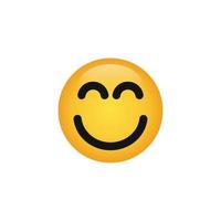 Blush face emoticon icon vector