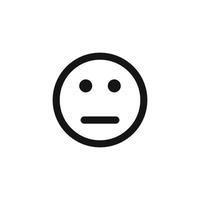 Neutral face emoticon icon vector