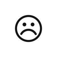Sad face emoticon icon vector