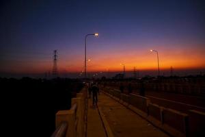 Colorful dramatic landscape  view  after sunset photo