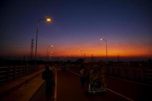 Colorful dramatic landscape  view  after sunset photo