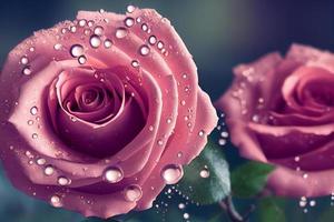 Beautiful Pink Rose Flower Closeup photo