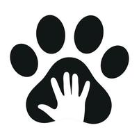 Hand with dog paw vector