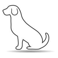 ilustración de una silueta de contorno de un perro vector