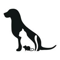 Illustration of a dog and a cat with a mouse vector