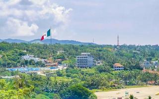 Extremely natural panorama surfer waves at beach Puerto Escondido Mexico. photo