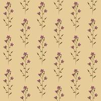 BEIGE VECTOR SEAMLESS BACKGROUND WITH LILAC LUNARIA FLOWERS