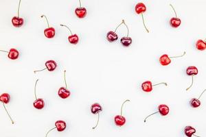 Fresh ripe cherry pattern background photo