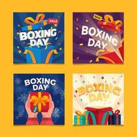 Set of Boxing Day Social Media Post Template vector