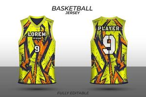 plantilla de diseño de camiseta de baloncesto. uniforme delante y detrás. vector de camiseta deportiva.