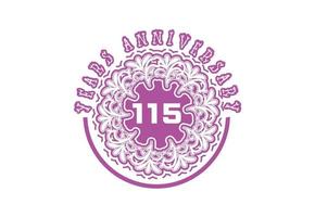 115 years anniversary logo and sticker design vector