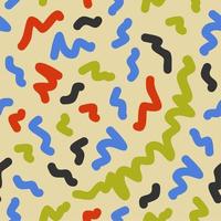 Vector seamless abstract pattern with colorful curved lines.