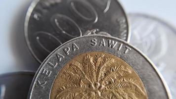 One thousand rupiah coin from Indonesia with the palm oil symbol isolated on white background, Diterbitkan oleh bank Indonesia pada tahun 1993 photo