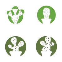 cactus en la ilustración de vector de logotipo de maceta