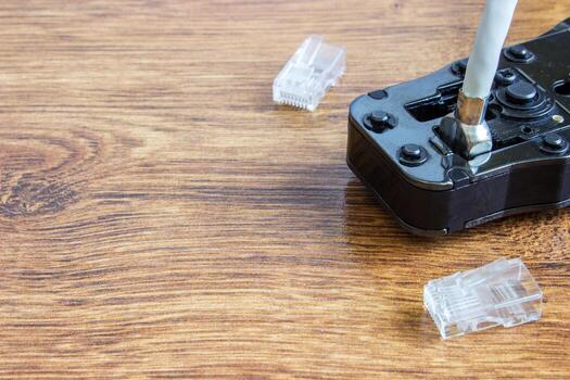 Tools for crimping with component to computer network photo