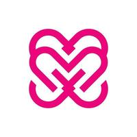 diseño de logotipo de amor de corazón rojo, icono de amor abstracto, aislado en fondo blanco vector