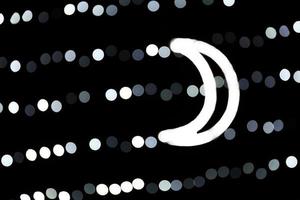 Abstract bokeh of white city lights on black background. defocused and blurred with moon of lights photo