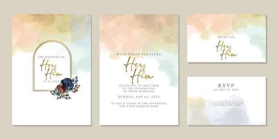 Luxury beautiful flowers wedding invitation card background template vector