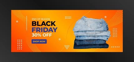 Black Friday sale cover Banner template vector