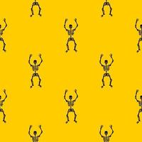 Seamless pattern with black skeletons. vector