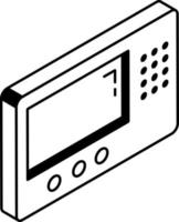 An outline isometric icon of digital lock vector