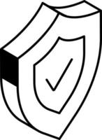 Trendy linear isometric icon of vpn vector