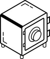 Check a line icon of safe storage vector