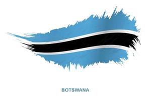 Flag of Botswana in grunge style with waving effect. vector