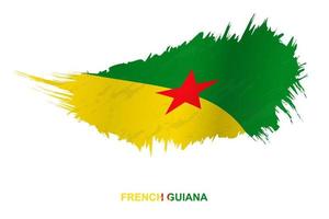 Flag of French Guiana in grunge style with waving effect. vector