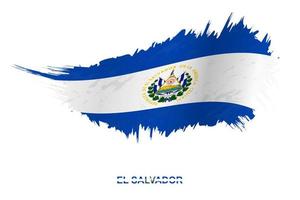 Flag of El Salvador in grunge style with waving effect. vector