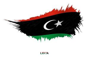 Flag of Libya in grunge style with waving effect. vector