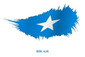 Flag of Somalia in grunge style with waving effect. vector