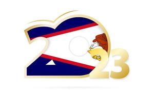 año 2023 con patrón de bandera de samoa americana. vector