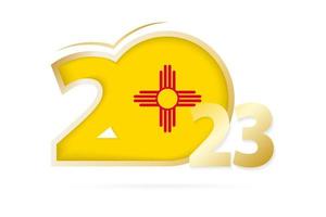 Year 2023 with New Mexico Flag pattern. vector